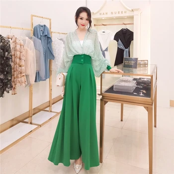 Fashion Women Summer Elegant Solid Color Loose High Waist Wide Leg Pants OL Lady Work Office wear Full Length Pants Trousers
Fashion Women Summer Elegant Solid Color Loose High Waist Wide Leg Pants OL Lady Work Office wear Full Length Pants Trousers
