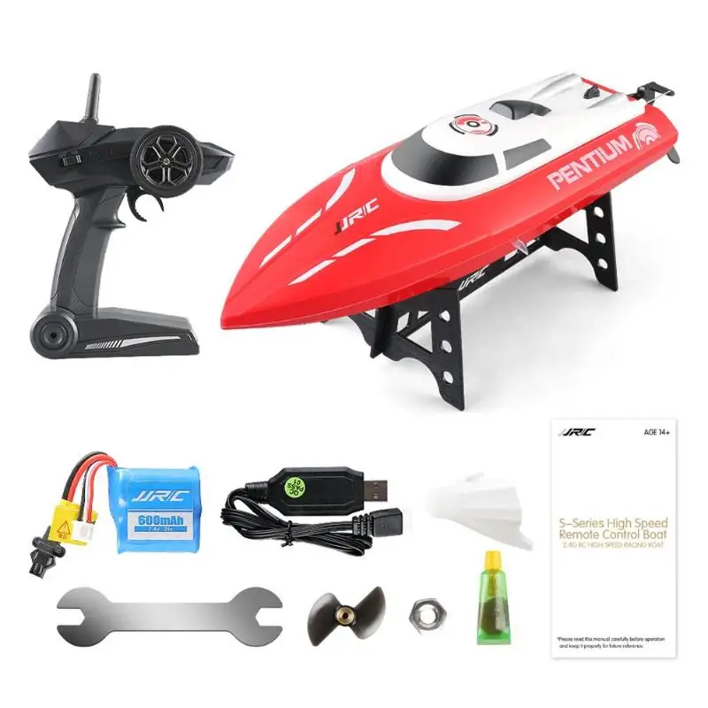 

JJRC S1 Pentium 2.4G RC Boat 150m Turnover Reset Water Cooling 25km/H RC Boat Remote Control Racing Speedboat Air Ship Toys