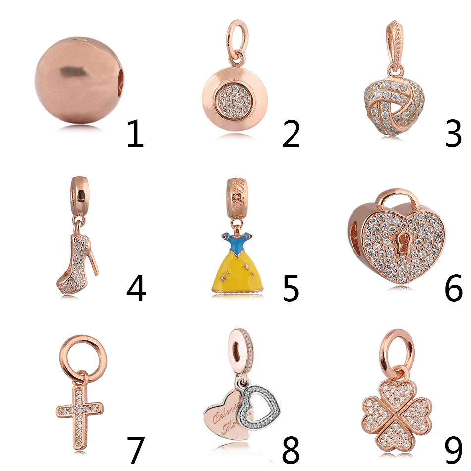 925 Sterling Silver Rose Cold Color Beads Pendants Charms Fit Pandora Bracelet Pave Cross Dangle Princess Signature Beads
925 Sterling Silver Rose Cold Color Beads Pendants Charms Fit Pandora Bracelet Pave Cross Dangle Princess Signature Beads