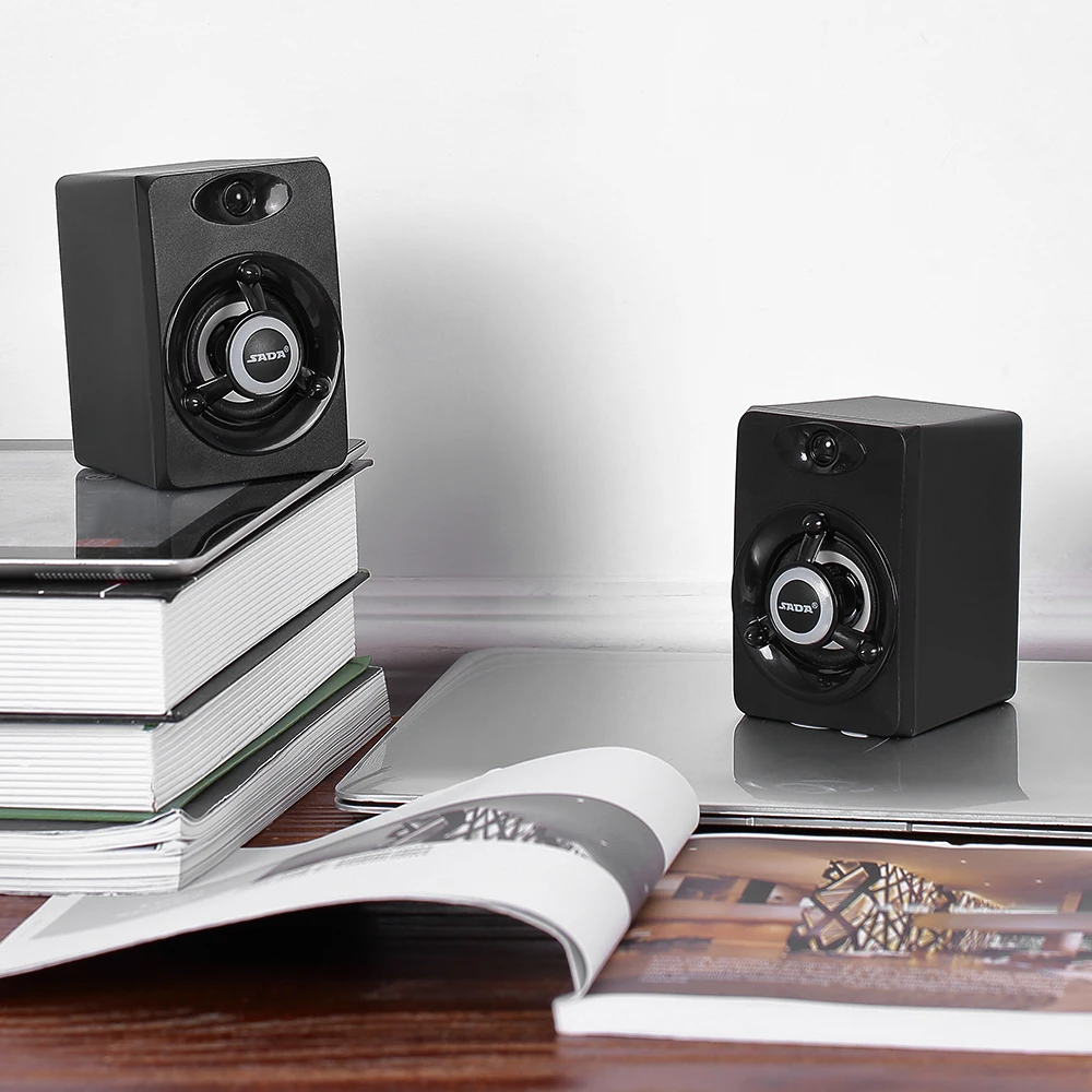 SADA V 118 USB проводной динамик светодиодный компьютерный бас стерео музыкальный