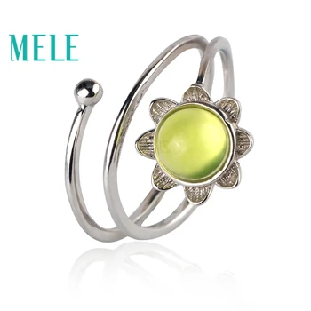 Natural yellow prehnite 925 sterling silver rings for women,6mm round cut flower shape simple and fashion fine jewelry
Natural yellow prehnite 925 sterling silver rings for women,6mm round cut flower shape simple and fashion fine jewelry