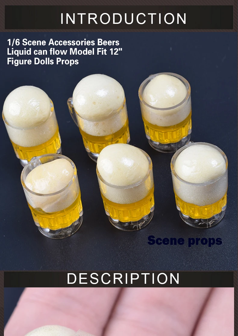 1//6 Scale Draft Beer Cup Bottle Scene Accessories For 12/" Action Figure Hot Toys