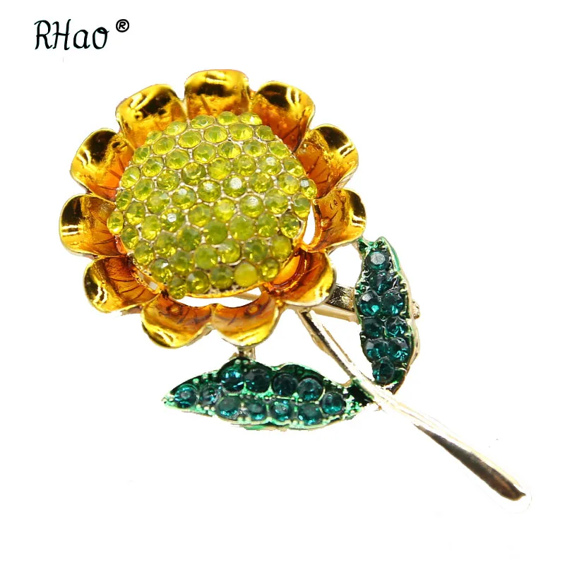 RHao Yellow Rhinestone Sunflower Brooch Crystal Sun Flower Brooches for Women 2018 New Arrive Broach Paved Brooch Corsage pins
RHao Yellow Rhinestone Sunflower Brooch Crystal Sun Flower Brooches for Women 2018 New Arrive Broach Paved Brooch Corsage pins