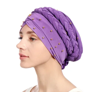 Women Fashion Braid Knot Turban Hats Golden Beads Women Muslim Scarf Hijabs Inner Hijabs Hats Hair Loss Women Hair Accessories
Women Fashion Braid Knot Turban Hats Golden Beads Women Muslim Scarf Hijabs Inner Hijabs Hats Hair Loss Women Hair Accessories