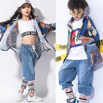 Kids Dance Costumes Hip Hop Clothing For Child Fashion Shirt And Jeans Jazz Dance Performance Street Girls Stage Costume BL1275
Kids Dance Costumes Hip Hop Clothing For Child Fashion Shirt And Jeans Jazz Dance Performance Street Girls Stage Costume BL1275