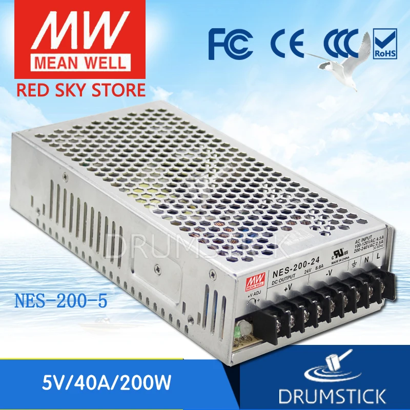 Special offers MEAN WELL NES-200-5 5V 40A meanwell NES-200 5V 200W Single Output Switching Power Supply
Special offers MEAN WELL NES-200-5 5V 40A meanwell NES-200 5V 200W Single Output Switching Power Supply