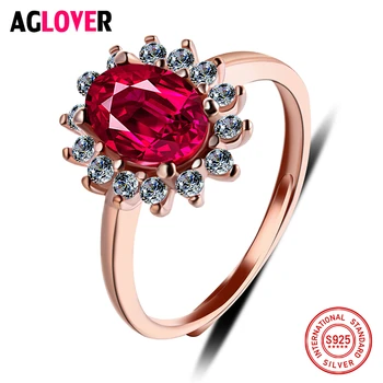 Authentic 925 Sterling Silver Rose Gold Flower Resizable Rings For Women Romantic Red Crystal Wedding Rings Support Wholesale
Authentic 925 Sterling Silver Rose Gold Flower Resizable Rings For Women Romantic Red Crystal Wedding Rings Support Wholesale