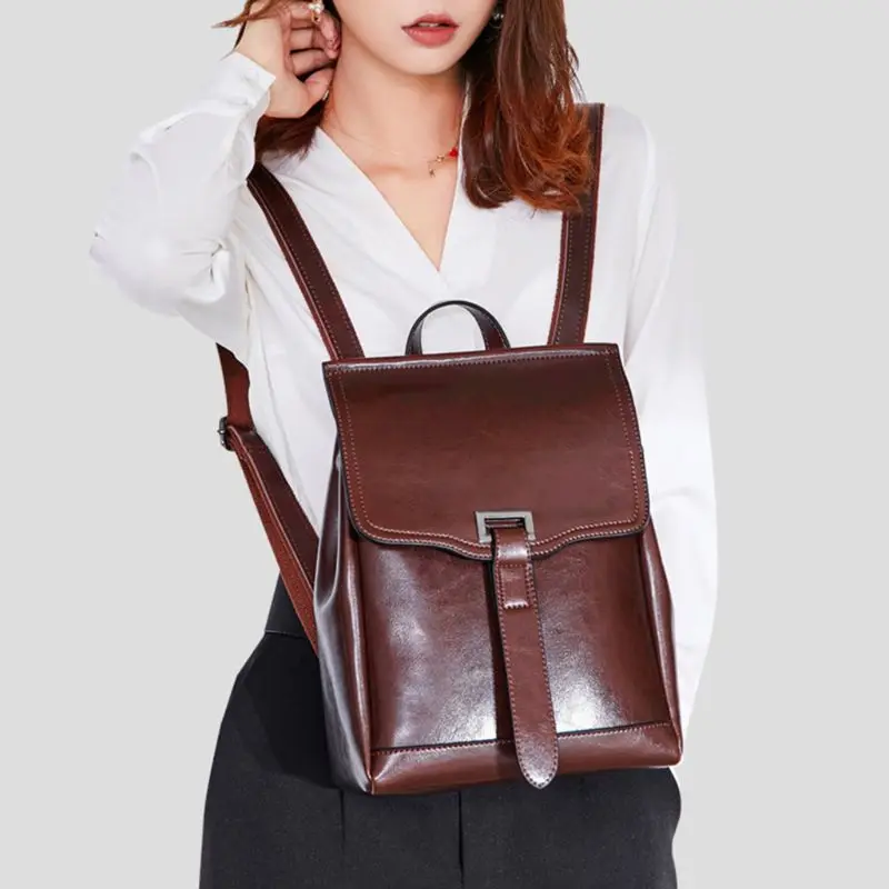 Women Genuine Leather Backpack Rucksack Satchel with adjust backpack belt
Women Genuine Leather Backpack Rucksack Satchel with adjust backpack belt