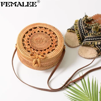 FEMALEE Ins Bohemian Round Rattan Bag Hollow Out Vintage Handmade Shoulder Bag Circle Straw Beach Bag Crossbody Summer Bali Bags
FEMALEE Ins Bohemian Round Rattan Bag Hollow Out Vintage Handmade Shoulder Bag Circle Straw Beach Bag Crossbody Summer Bali Bags