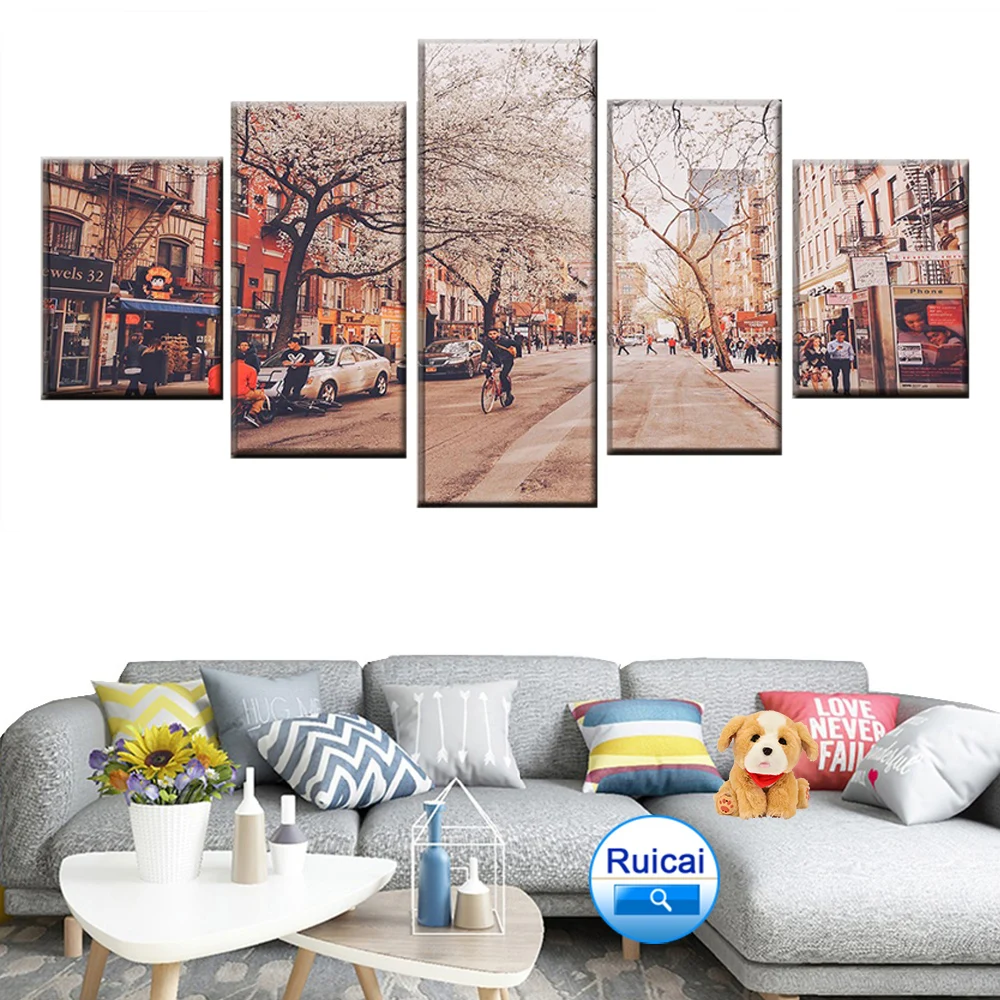 HD print 5 pieces New York street scenery cherry blossom poster canvas painting modular photo wall art living room decoration
HD print 5 pieces New York street scenery cherry blossom poster canvas painting modular photo wall art living room decoration