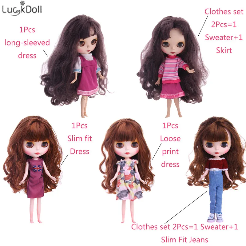 Luckdoll 5Styles Doll Clothes Accessories Choose(Printing Dress,Sweater Suit,Tight Skirt) Fit 30cm 1/6 BJD Doll(Only Clothes)
Luckdoll 5Styles Doll Clothes Accessories Choose(Printing Dress,Sweater Suit,Tight Skirt) Fit 30cm 1/6 BJD Doll(Only Clothes)