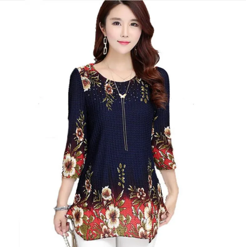long style Vintage Printed Knitted shirt Diamond Casual Tops Fashoin ladies blouse blusa feminina Plus size Women clothing 4XL
long style Vintage Printed Knitted shirt Diamond Casual Tops Fashoin ladies blouse blusa feminina Plus size Women clothing 4XL