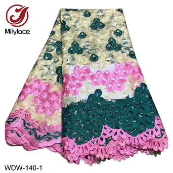 NEW African Lace Fabric 5 Yards Mixed-color Embroidered Tulle Lace Fabric with Stones for Party Wedding WDW-140
NEW African Lace Fabric 5 Yards Mixed-color Embroidered Tulle Lace Fabric with Stones for Party Wedding WDW-140