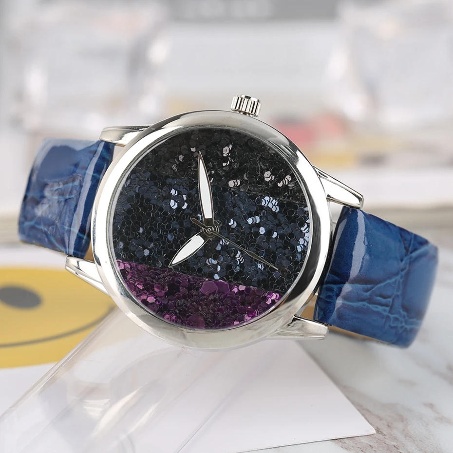 2017 New arrivals Women Bracelet Watch Crystal Glitter Quartz Clocks Female White Pointer Multicolor PU Leather Relogio Feminino Fashion (33)