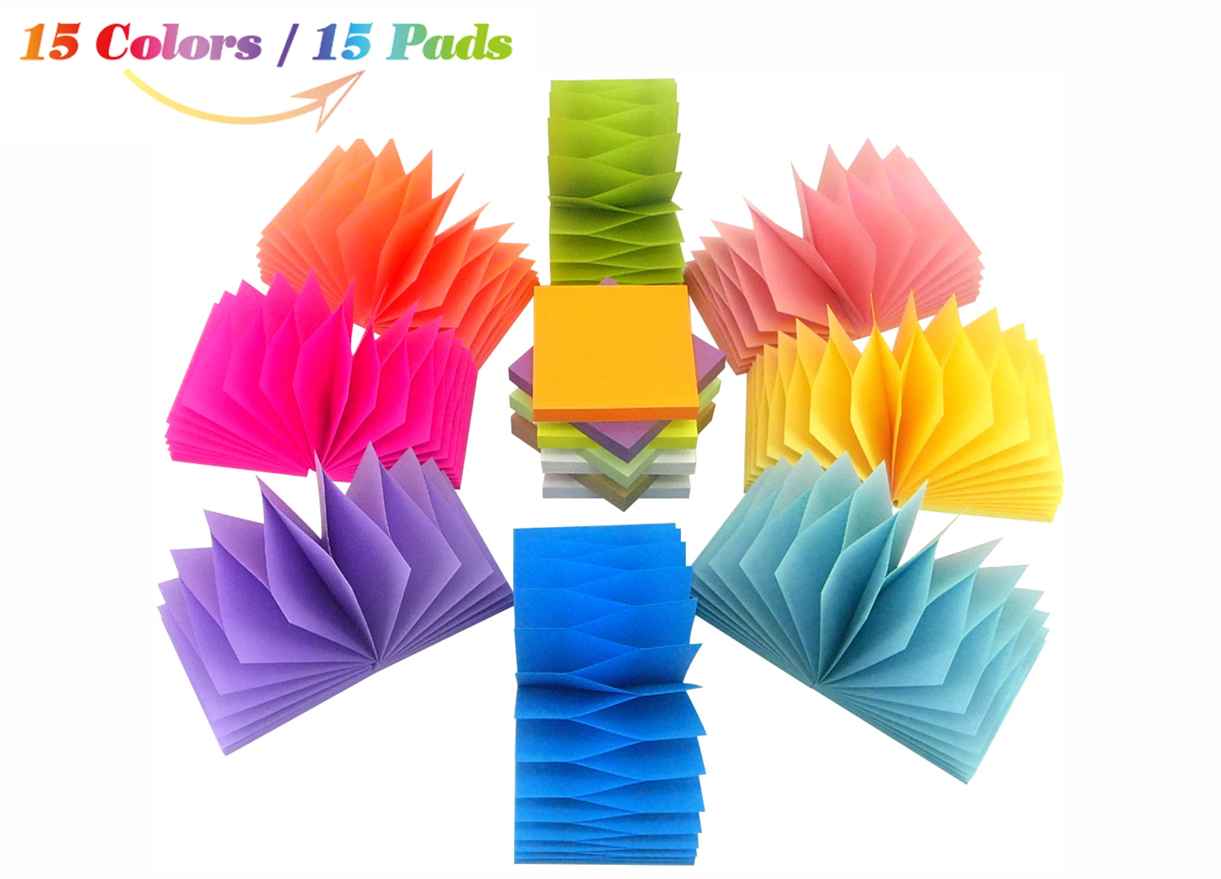 4A Sticky Pop-up Notes,3 x 3 Inches,Neon Assorted,15 Colors,Self-Stick Notes,100 Sheets/Pad,15 Pads/Pack,4A 30315-Z
4A Sticky Pop-up Notes,3 x 3 Inches,Neon Assorted,15 Colors,Self-Stick Notes,100 Sheets/Pad,15 Pads/Pack,4A 30315-Z