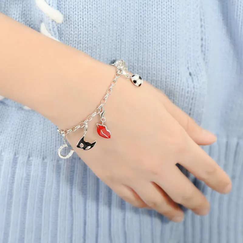 Silver Charm Bracelet for Women Pearl Chain HANDMADE Enamel Charm 925 Sterling Silver Bracelet
Silver Charm Bracelet for Women Pearl Chain HANDMADE Enamel Charm 925 Sterling Silver Bracelet
