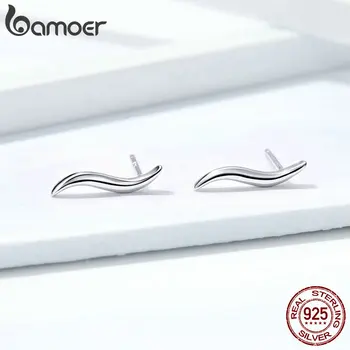 bamoer Silver Wave Stud Earrings for Women 925 Sterling Silver Geometric S925 Silver Fashion Jewelry GXE600 
bamoer Silver Wave Stud Earrings for Women 925 Sterling Silver Geometric S925 Silver Fashion Jewelry GXE600