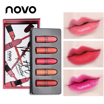 NOVO 5 Color Bullet Lipstick Set Mini Matter Matte Lip Stick Longlasting Waterproof Nude Cosmetic for Sexy Women Maquillaje
NOVO 5 Color Bullet Lipstick Set Mini Matter Matte Lip Stick Longlasting Waterproof Nude Cosmetic for Sexy Women Maquillaje
