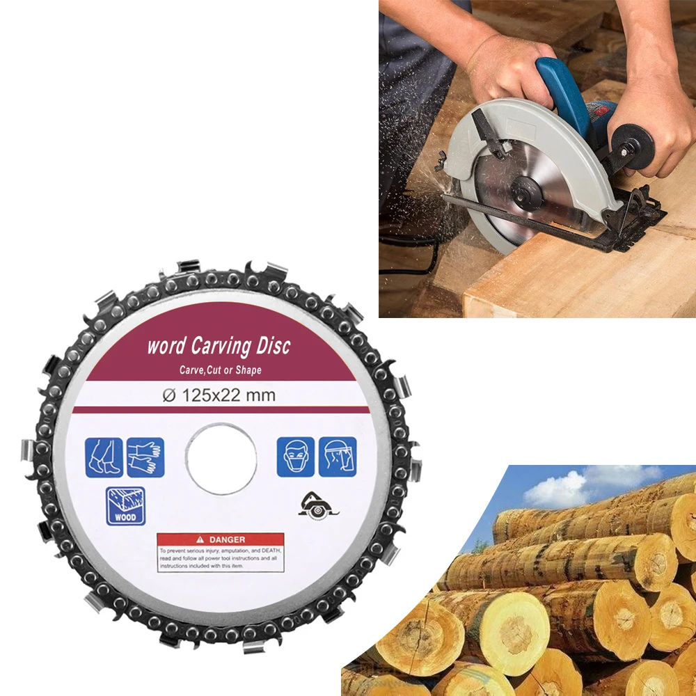 5 Inch Grinder Chain Disc for Cutting Wood Saw Blade Chain 22mm Arbor 14 Teeth Woodworking Carving Disc For 125mm Angle Grinder
5 Inch Grinder Chain Disc for Cutting Wood Saw Blade Chain 22mm Arbor 14 Teeth Woodworking Carving Disc For 125mm Angle Grinder