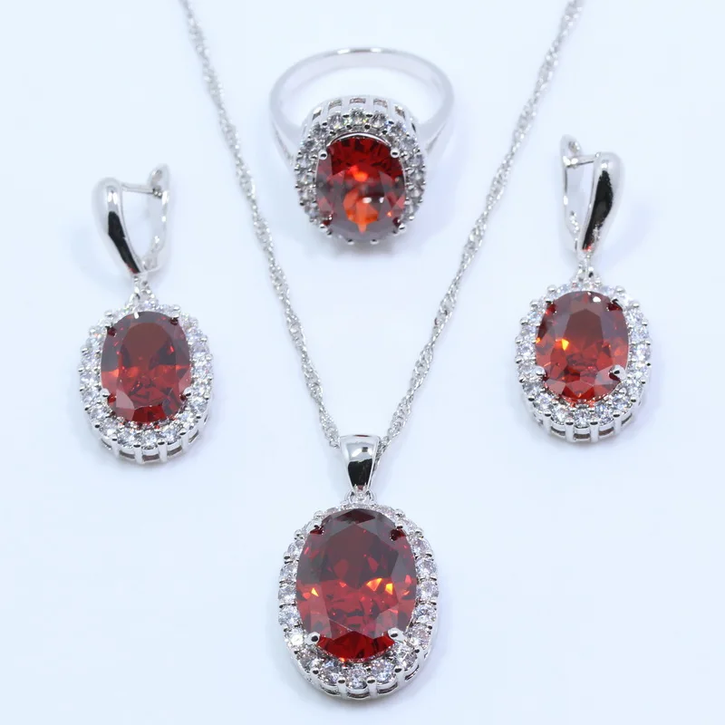 Top Quality Red Garnet 925 Sterling Silver Wedding Bride Jewelry Sets For Women Earring Necklace Pendant Ring Free Gift Box T04
Top Quality Red Garnet 925 Sterling Silver Wedding Bride Jewelry Sets For Women Earring Necklace Pendant Ring Free Gift Box T04