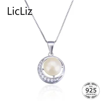 LicLiz 925 Sterling Silver Freshwater Pearl Moon Pendant Necklaces for Women Round Pearl CZ Zircon Necklace Link Chain LN0420
LicLiz 925 Sterling Silver Freshwater Pearl Moon Pendant Necklaces for Women Round Pearl CZ Zircon Necklace Link Chain LN0420
