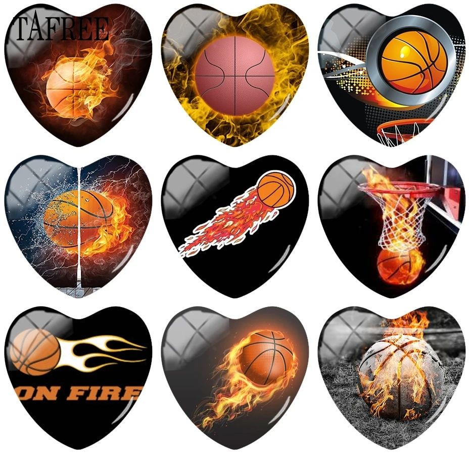 TAFREE Basketball On Fire Picture Heart Charm Glass Cabochon Cover Beads 25mm Dome Base Cover Pendant
TAFREE Basketball On Fire Picture Heart Charm Glass Cabochon Cover Beads 25mm Dome Base Cover Pendant