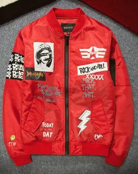 New Arrival Alternative Rock Men's Flight Jacket Spring Autumn Streetwear Red Black Green Plus Size
New Arrival Alternative Rock Men's Flight Jacket Spring Autumn Streetwear Red Black Green Plus Size