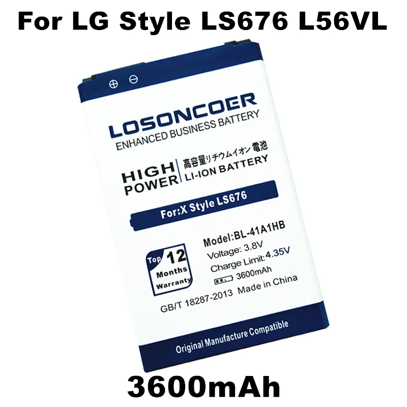 LOSONCOER 3600mAh BL-41A1HB BATTERY For LG X Style Tribute HD Boost Mobile X Style LS676 L56VL Phone BATTERY
LOSONCOER 3600mAh BL-41A1HB BATTERY For LG X Style Tribute HD Boost Mobile X Style LS676 L56VL Phone BATTERY