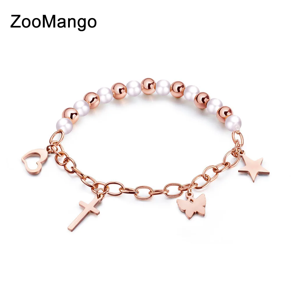 ZooMango Simulated Pearl Heart Butterfly Cross Star Charm Bracelets Jewelry For Women Stainless Steel Diy Bracelet ZOGS991
ZooMango Simulated Pearl Heart Butterfly Cross Star Charm Bracelets Jewelry For Women Stainless Steel Diy Bracelet ZOGS991