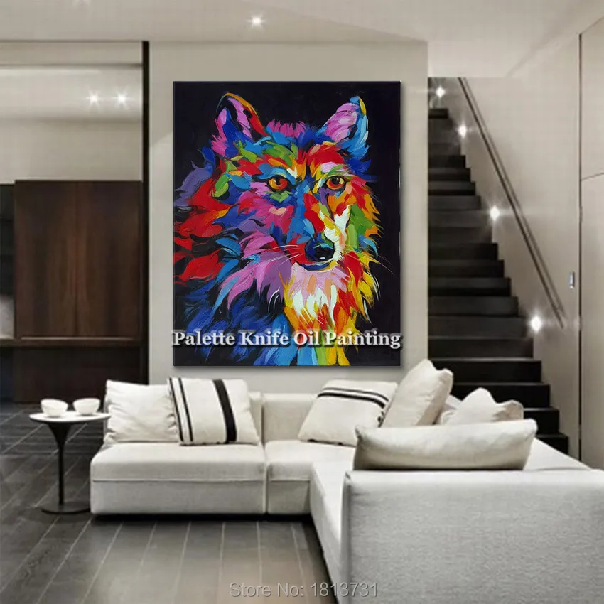 Modern hand-painted oil painting the living room decoration hangs a picture of a fox
Modern hand-painted oil painting the living room decoration hangs a picture of a fox