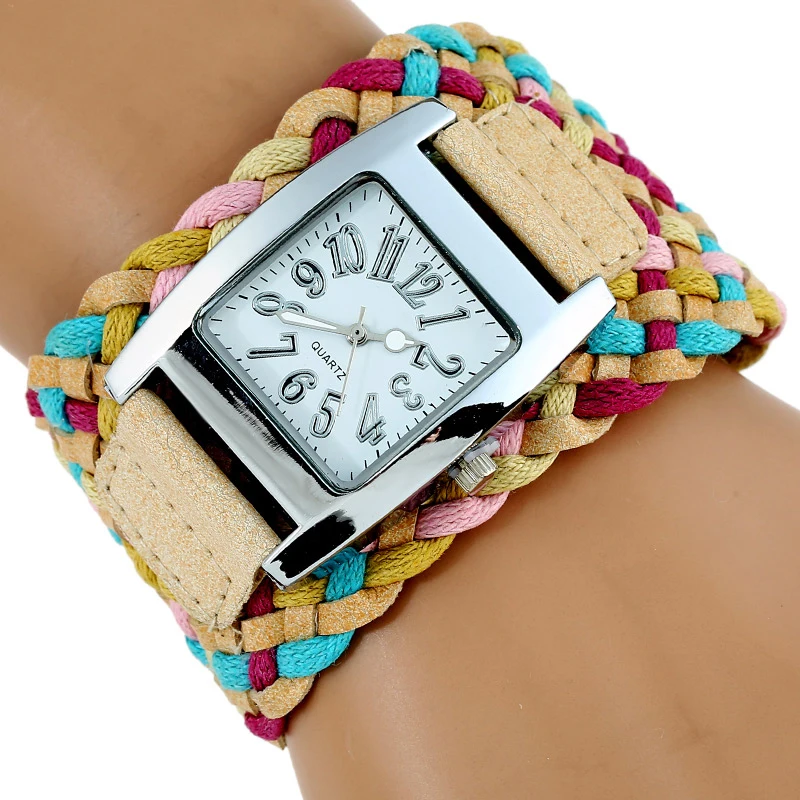 Rainbow Knit Braided Watch Leather wristwatch Korean fashion woven strap retro ladies women bracelet Dropshipping
Rainbow Knit Braided Watch Leather wristwatch Korean fashion woven strap retro ladies women bracelet Dropshipping
