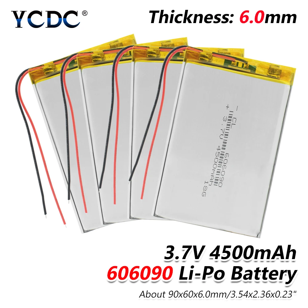 Replacement Lithium Li-polymer 3.7V 4500mAh Li-Po Rechargeable Battery 606090 Batteries For MP5 Tablet PC DVD GPS MID
Replacement Lithium Li-polymer 3.7V 4500mAh Li-Po Rechargeable Battery 606090 Batteries For MP5 Tablet PC DVD GPS MID