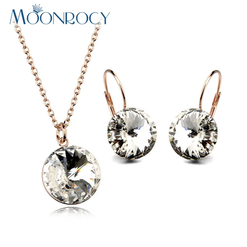 MOONROCY Free Shipping Necklace and Earrings Jewelry set Rose Gold Color blue Crystal Jewelry Set For Women gift
MOONROCY Free Shipping Necklace and Earrings Jewelry set Rose Gold Color blue Crystal Jewelry Set For Women gift