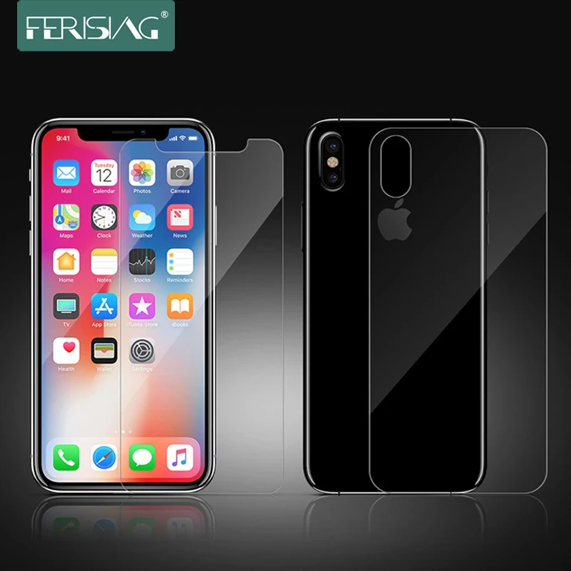 

9H Front Cover Tempered Glass For iphone XS MAX X XR 8 7 6 Plus 8plus front back Screen Protector 5S 5 SE 7Plus 4S Protective