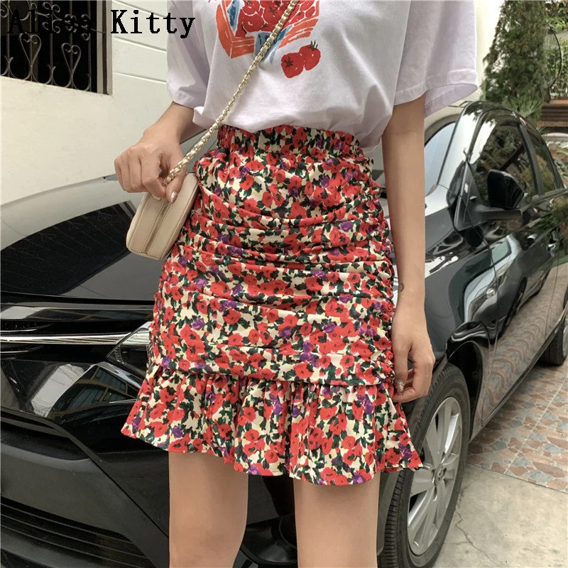 Чужой Kitty сладкий свободные модные стильные 2019 лето плиссированные кружева