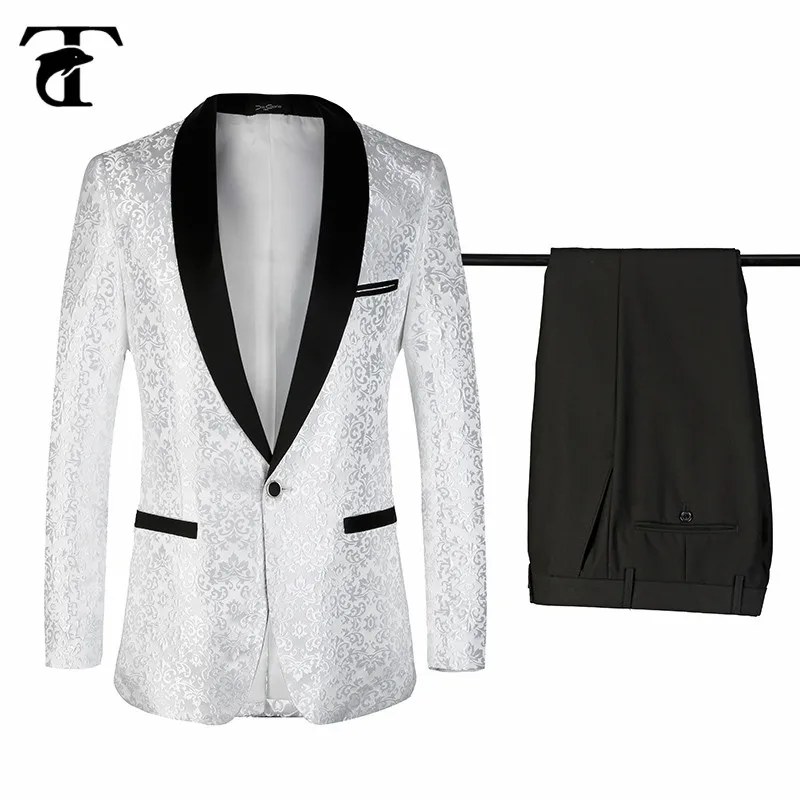 (Blazer+Pants) Mens White Suit for Wedding Printed Floral Stage Wear Fashion Slim Fit Mens Suits With Pants plus euro size 44-58
(Blazer+Pants) Mens White Suit for Wedding Printed Floral Stage Wear Fashion Slim Fit Mens Suits With Pants plus euro size 44-58