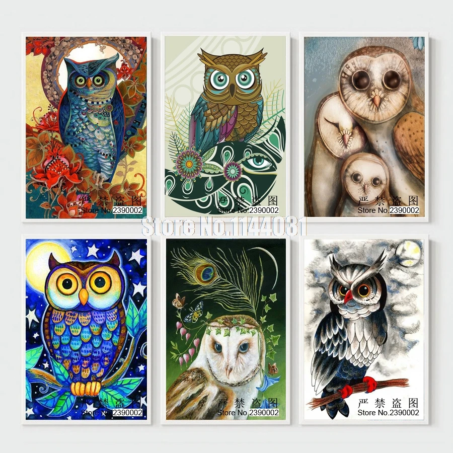 Image Cartoon Animals 5D Diy Diamond Painting Full Diamond Embroidery Rhinestone Owl Picture Diamond Mosaic Cross Stitch