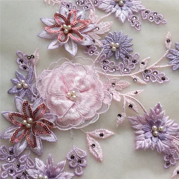 1 Pair 3D Flower Pearl Beaded Lace Applique Colorful Embroidery Mesh Sequins DIY Lace Fabric Trim 40*23cm
1 Pair 3D Flower Pearl Beaded Lace Applique Colorful Embroidery Mesh Sequins DIY Lace Fabric Trim 40*23cm