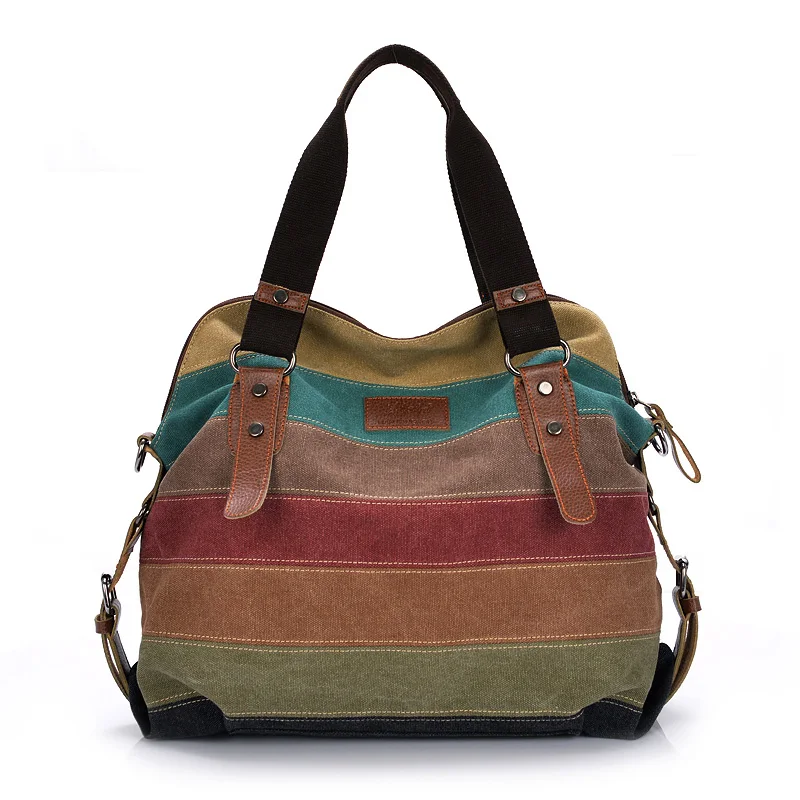 Fashion Canvas Bag Brand Women Handbag Patchwork Casual Women Shoulder Bags Female Messenger Bag Ladies 2019 Rainbow Purse Pouch
Fashion Canvas Bag Brand Women Handbag Patchwork Casual Women Shoulder Bags Female Messenger Bag Ladies 2019 Rainbow Purse Pouch