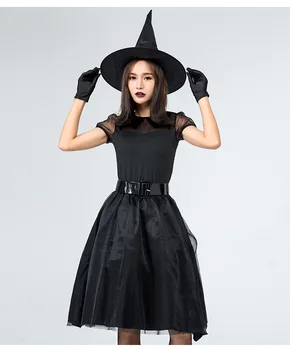 Large Size 3XL Adult Witch Costume Women Gothic Black Dresses With Pointed Hat Full Sets Carnival Halloween Costume Fancy Dress
Large Size 3XL Adult Witch Costume Women Gothic Black Dresses With Pointed Hat Full Sets Carnival Halloween Costume Fancy Dress