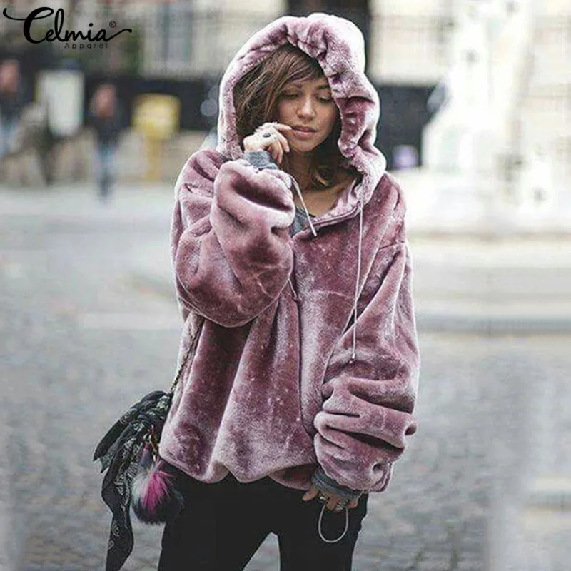 2019 Celmia Winter Women Hoodies Fleece Hooded Long Sleeve Zipper Thicken Coat Outwear Solid Jackets Female Sweatshirt Plus Size
2019 Celmia Winter Women Hoodies Fleece Hooded Long Sleeve Zipper Thicken Coat Outwear Solid Jackets Female Sweatshirt Plus Size