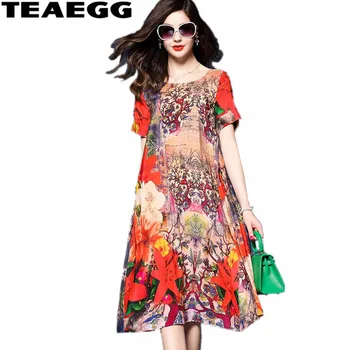 TEAEGG Woman Dress 2020 Spring Robe Ete 2020 Femme Summer Dress Plus Size 3XL Loose Floral Print Silk Dress Women Vestido AL1224
TEAEGG Woman Dress 2020 Spring Robe Ete 2020 Femme Summer Dress Plus Size 3XL Loose Floral Print Silk Dress Women Vestido AL1224