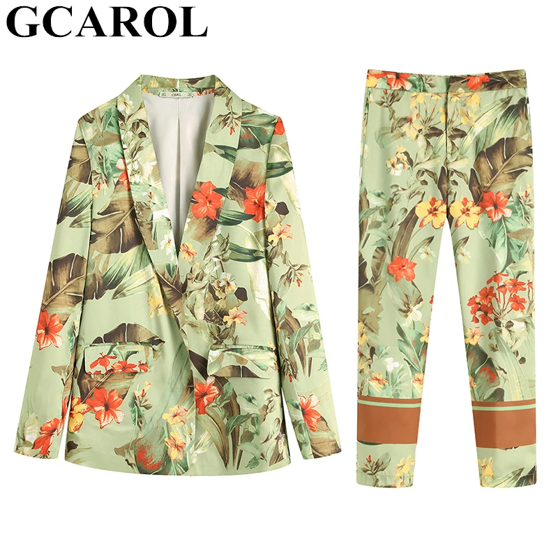 GCAROL 2019 Spring Summer Floral Women 2 Pieces Sets Prairie Style OL Suit Ankle Length Pants Green 2 Pieces Tops And Trousers
GCAROL 2019 Spring Summer Floral Women 2 Pieces Sets Prairie Style OL Suit Ankle Length Pants Green 2 Pieces Tops And Trousers