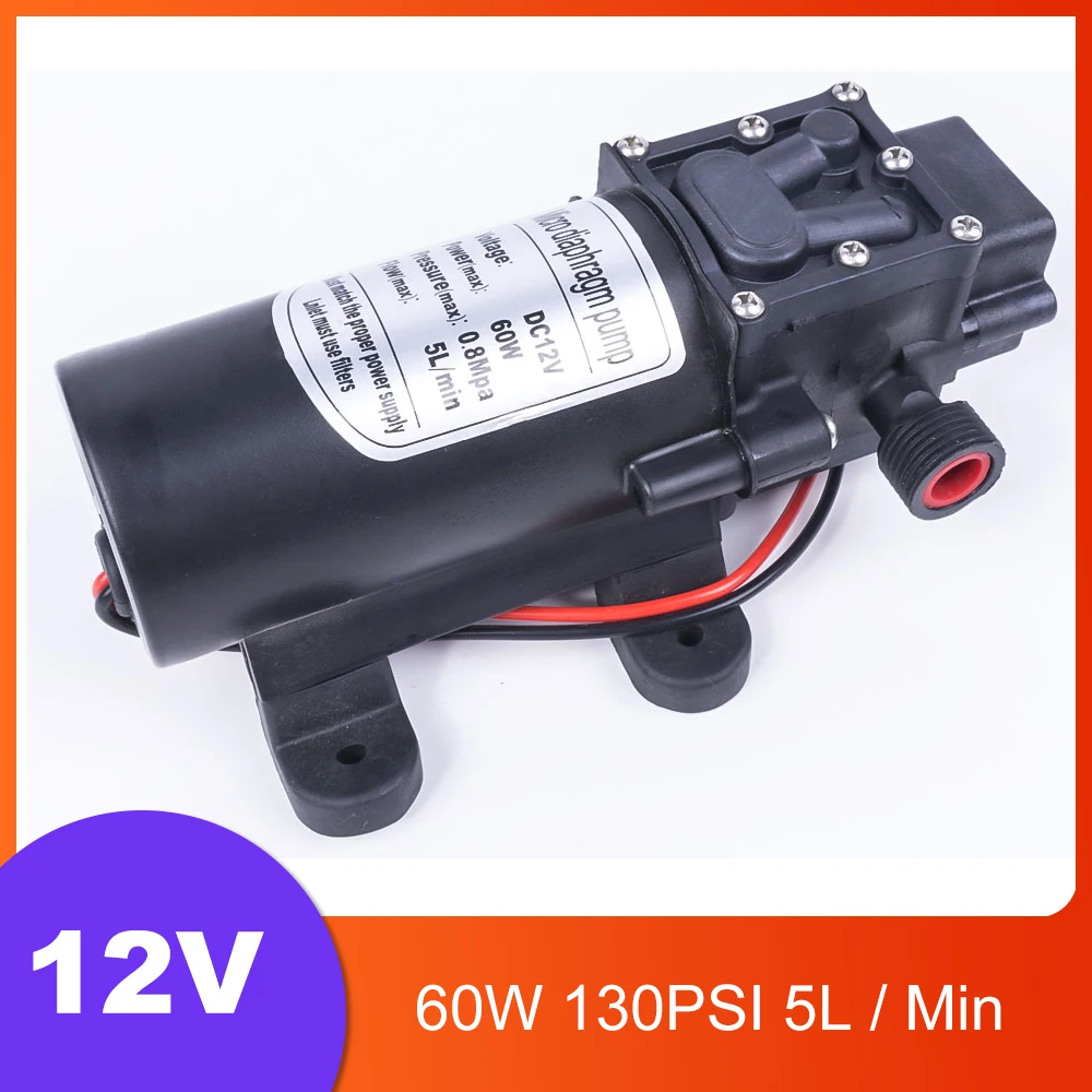 DC 12V 60W 130PSI 5L / Min Intelligent Diaphragm Pump Self-Priming Booster Return Control Car Wash Home Garden
DC 12V 60W 130PSI 5L / Min Intelligent Diaphragm Pump Self-Priming Booster Return Control Car Wash Home Garden