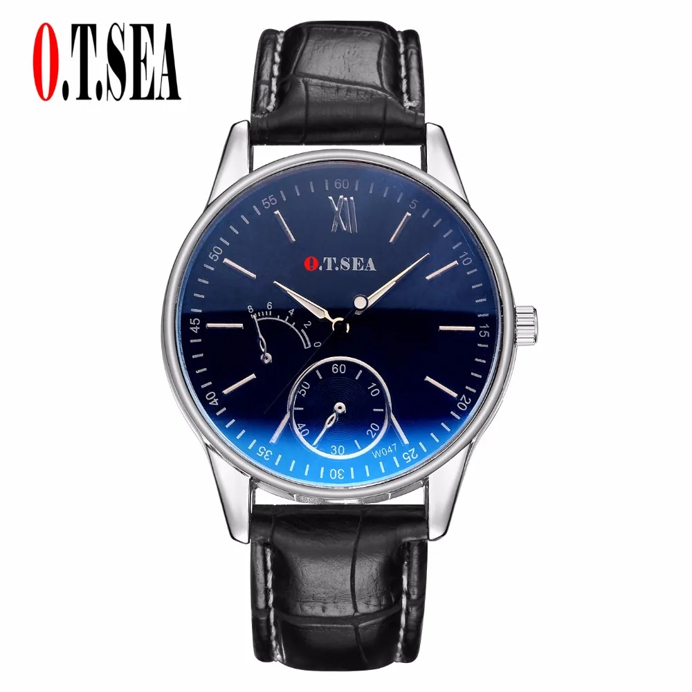 Luxury O.T.SEA Brand Faux Leather Blue Ray Glass Watch Men Military Sports Quartz Wrist Watches W047
Luxury O.T.SEA Brand Faux Leather Blue Ray Glass Watch Men Military Sports Quartz Wrist Watches W047
