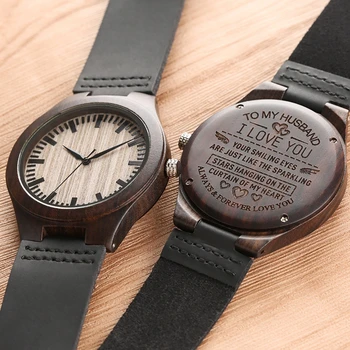 Personality Engraved TO MY Husband Wooden Watch Clock Male Quartz erkek kol saati Present a Great Gifts for Men Lovers Souvenir
Personality Engraved TO MY Husband Wooden Watch Clock Male Quartz erkek kol saati Present a Great Gifts for Men Lovers Souvenir