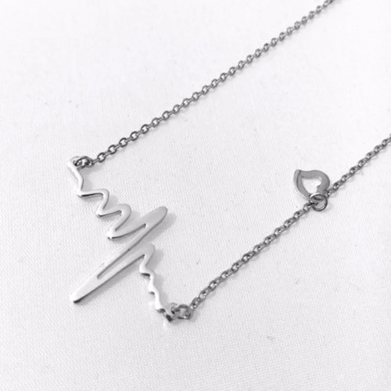 Fashion Stainless Steel Heart Beat Pendant Necklace Shellgard Heartbeat Rhythm Long Chain Necklace For Women Statement Jewelry
Fashion Stainless Steel Heart Beat Pendant Necklace Shellgard Heartbeat Rhythm Long Chain Necklace For Women Statement Jewelry