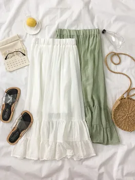 Elastic High Waist Mid-length Skirt Summer 2020 Korean Version Small Frensh Solid Color with Lining A-line Midi Skirt feminino
Elastic High Waist Mid-length Skirt Summer 2020 Korean Version Small Frensh Solid Color with Lining A-line Midi Skirt feminino
