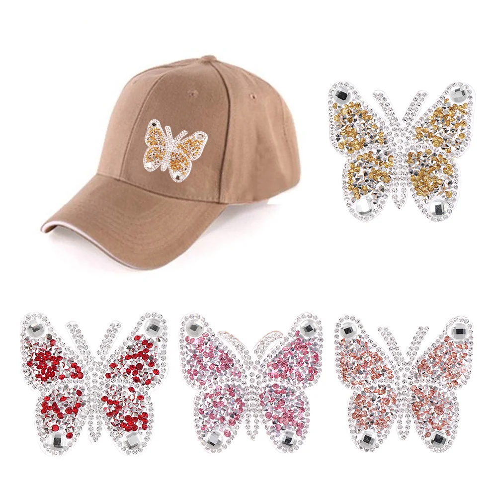 

1 PC High Quality Iron-on Hotfix Rhinestone Patches Clothing Accessories Butterfly Motifs Sticker Thermal Transfer Garment Decor