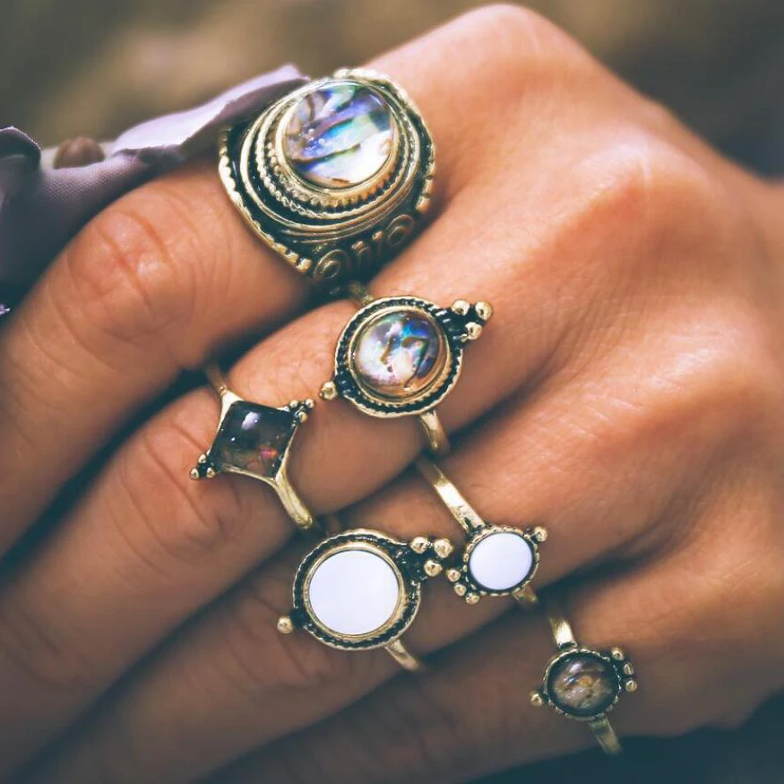 Meyfflin 6 Pcs 2019 New Rings for Women Vintage Stone Droplets Knuckles Rings Set Jewelry Boho Bronze AnillosParty Bague Femne
Meyfflin 6 Pcs 2019 New Rings for Women Vintage Stone Droplets Knuckles Rings Set Jewelry Boho Bronze AnillosParty Bague Femne
